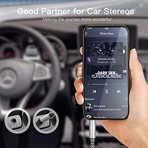 Morelecs AXC4 Aux Cord 4Ft, 3.5Mm Audio Cable - Nylon Braided Aux Cable 3.5Mm Male To Male Aux Cord For Car, Headphones, Home Stereos, Speaker thumb #2