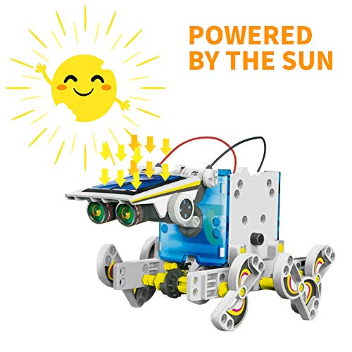 STEM Toys Solar Power Kits - Educational Solar Robot Kids Toys 13-in-1 Construction Engineering Kit Puzzle DIY Assembly Battery Operated Robotic Set Powered by Solar Energy for Boys/Girls Gift Kits