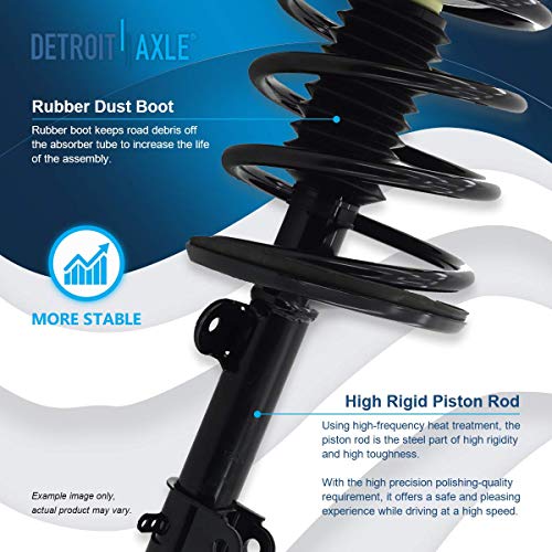 Image of Detroit Axle - 4pc Struts Shocks for Dodge Grand Caravan Chrysler Town & Country Plymouth Voyager, 2 Front Struts with Coil Spring Assembly 2 Rear Shock Absorbers Replacement Suspension Kit