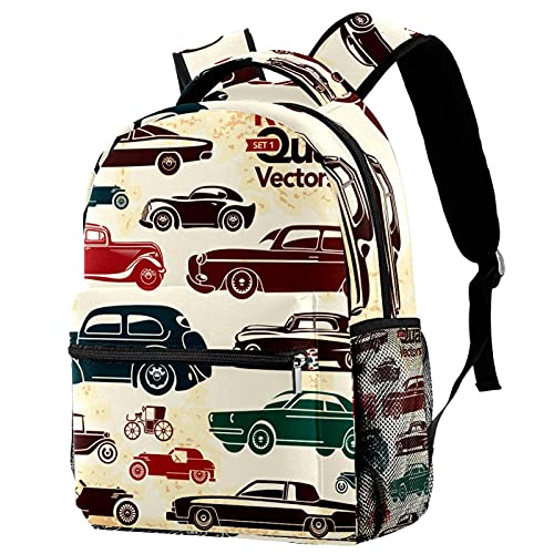 Sac à dos voyage enfant voiture rétro pour ranger et s'hydrater facilement