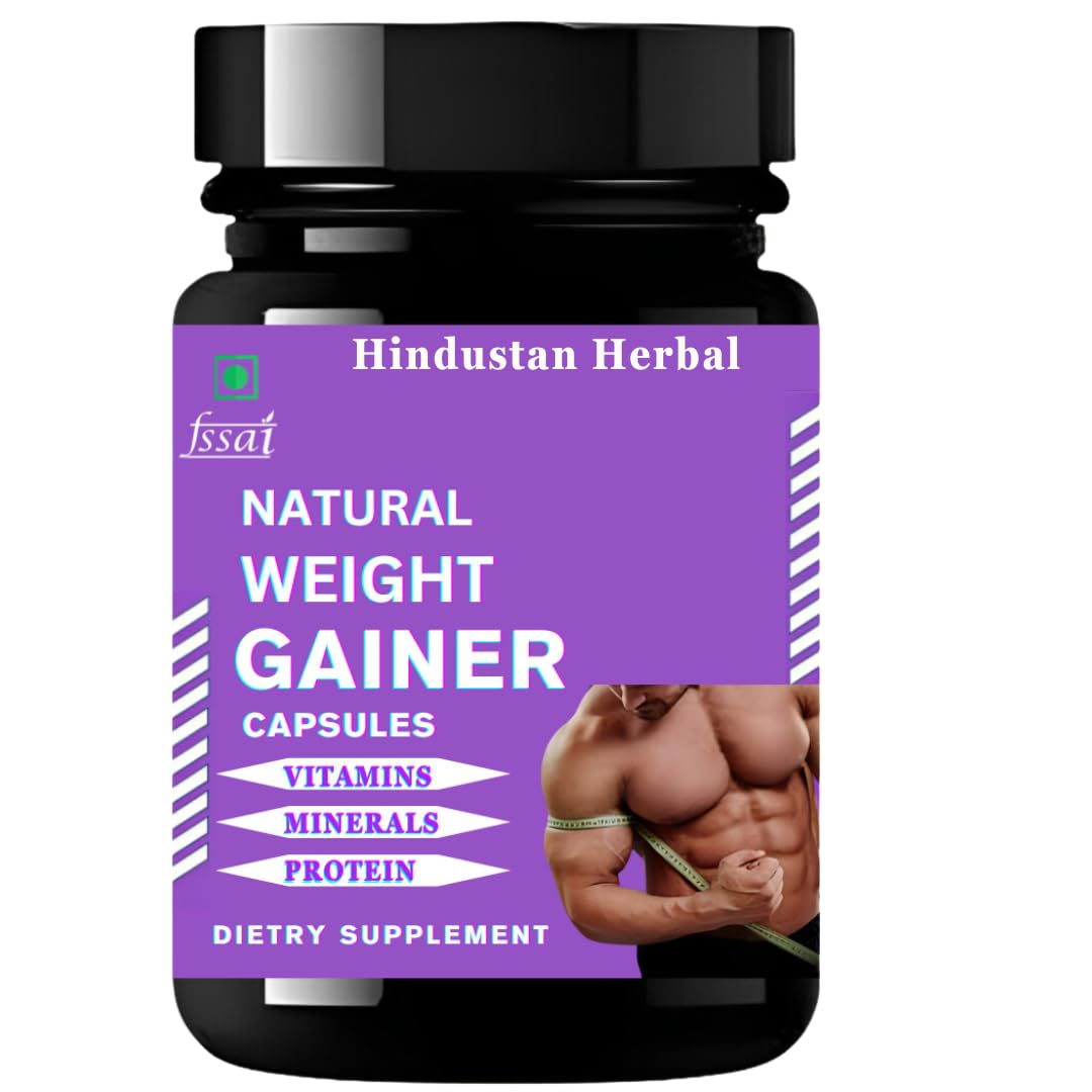 Natural Weight Gainer Capsule | Ayurvedic Muscle & Mass Gainer | Supplement For Weight Gain For Men & Women 30 Veg Capsules Natural Weight Gainer Capsule | Ayurvedic Muscle & Mass Gainer | Supplement For Weight Gain For Men & Women 30 Veg Capsules