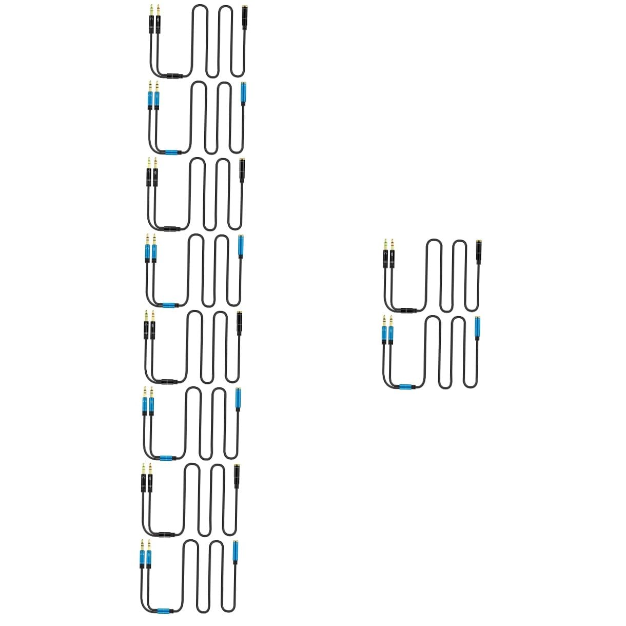 DOITOOL 10 Pezzi Cavo di trasferimento virgola due audio e cavo sdoppiatore microfono del computer adattatore jack cuffie adattatore cuffie jack accessorio informatico accessorio audio