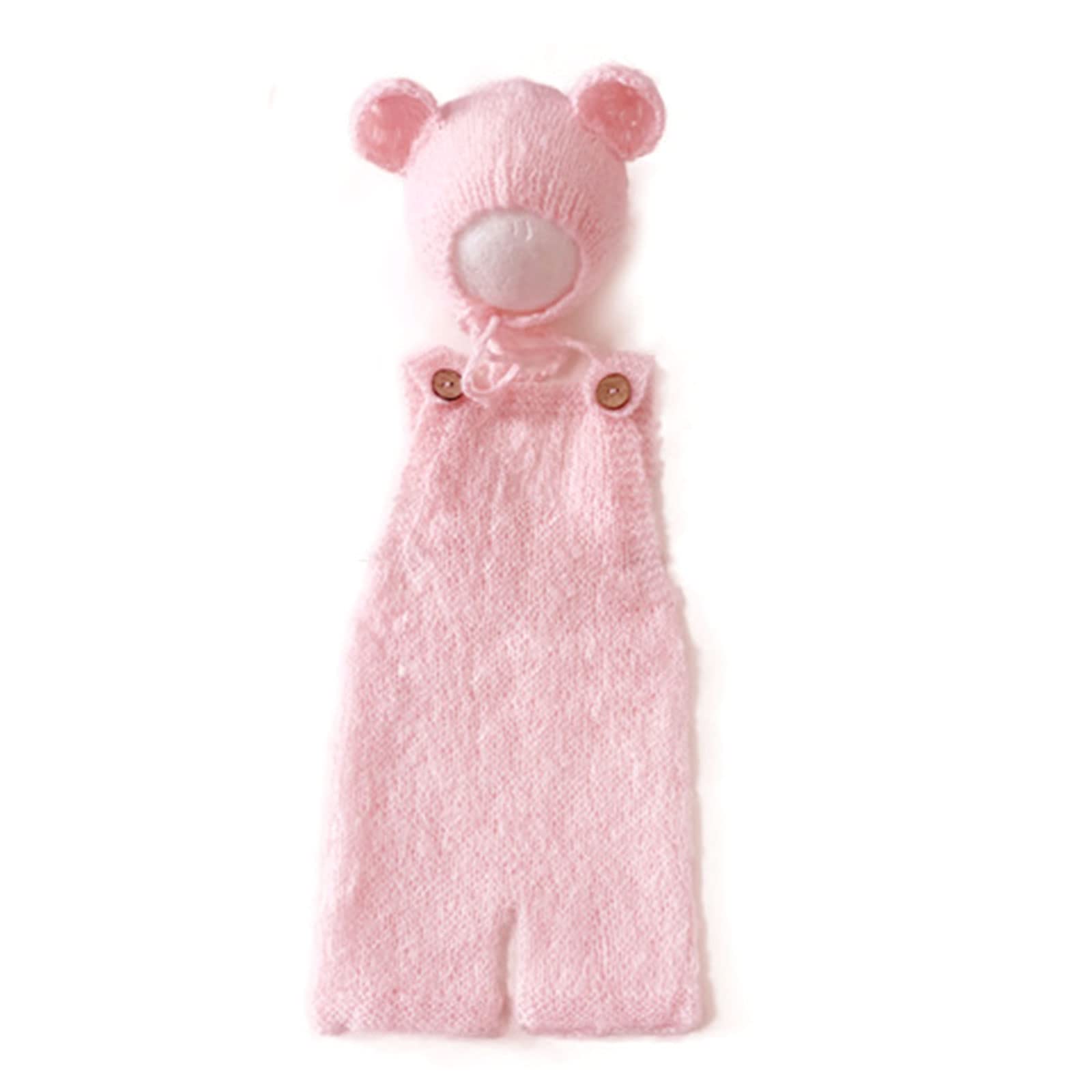 Baby Romper with Bear Hat Bonnet Newborn Photography Props Boy Girl Costume Outfit Colorful Clothes Set Photoshoot Costumes