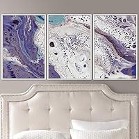 3 Piece Framed Canvas Wall Art 3D Abstract Brushstroke Contemporary Canvas Prints Home Artwork Decoration for Living Room,Bedroom - 16