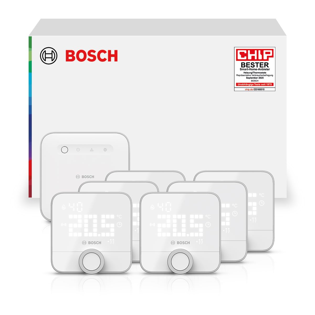 Bosch Smart Home Starterset Controller II + 6 x Raumthermostat II 230V