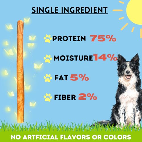 Image of BULLYSTICKS & MORE 12 Inch Beef Collagen Sticks for Dogs (Regular Size - 8 Count)- Bones for Dogs - No Hide Sticks Beef Cheek Rolls