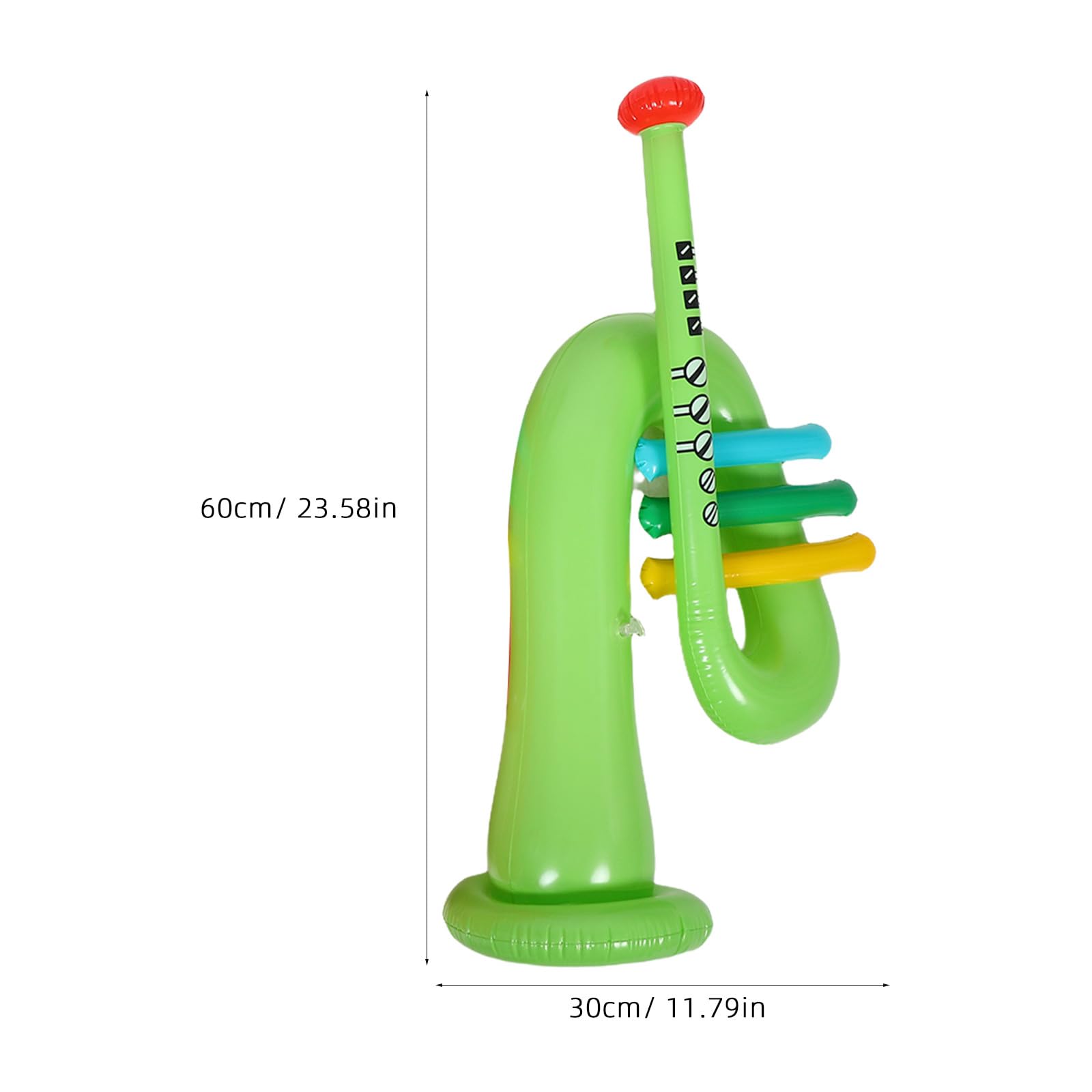4 trompetas inflables de juguete: trompeta inflable de simulación, juguete musical que hace ruido para fiestas de cumpleaños infantiles y celebraciones deportivas.