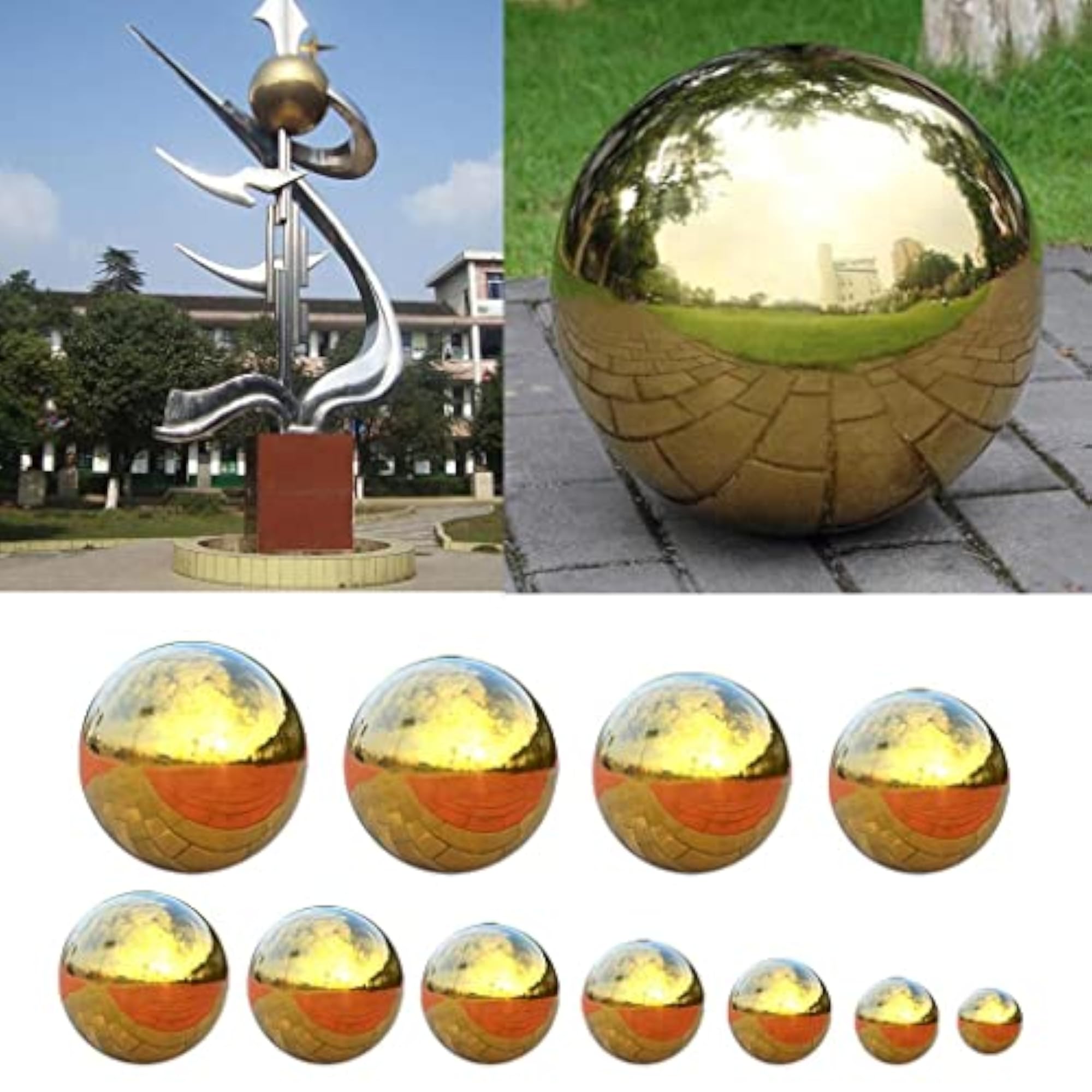 304 Stainless Hollow Ball Seamless Mirror Ball Sphere Home Garden Deco 76Mm