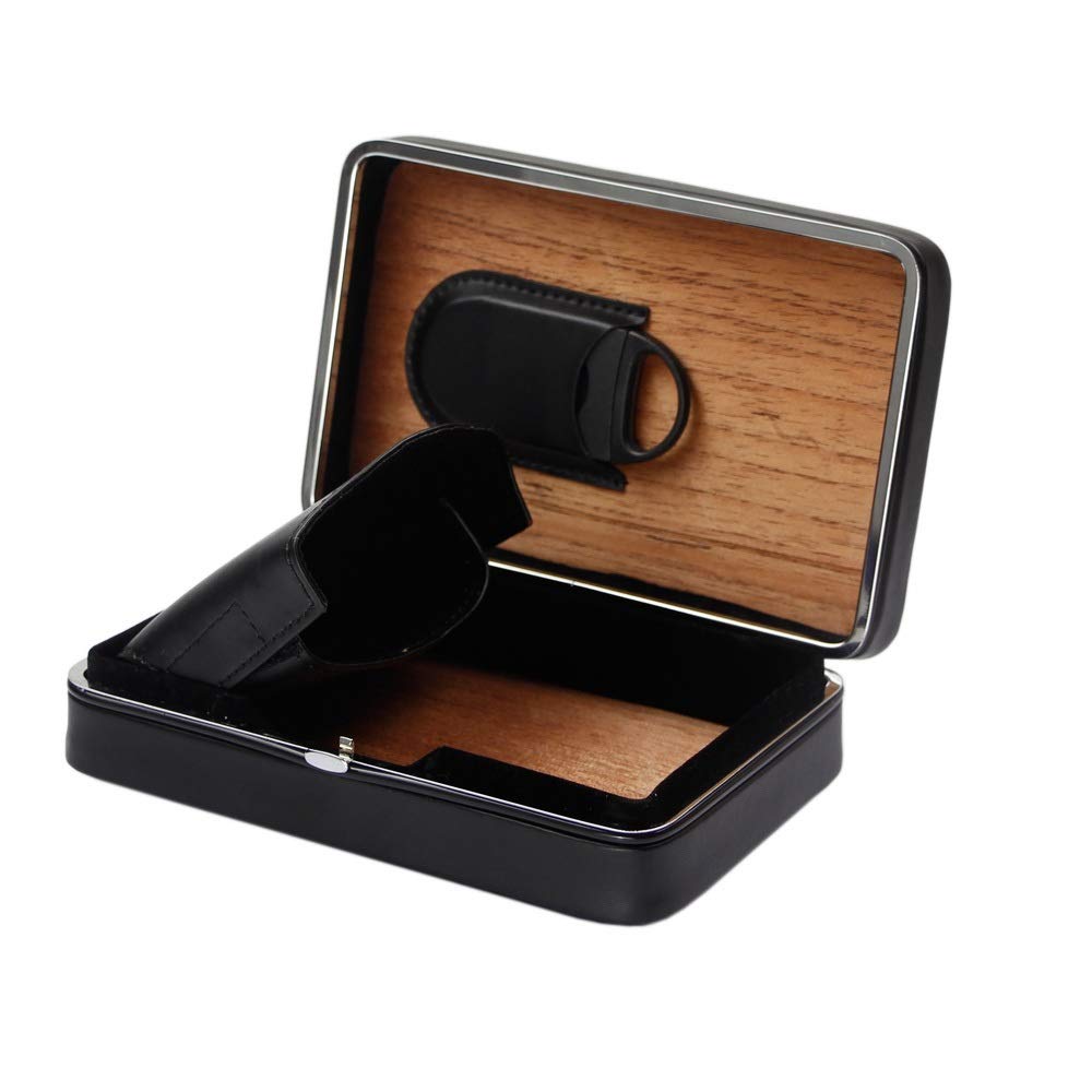 Humidor Podróżne pudełko na cygara skórzane przenośne etui na cygara nawilżacz drewno cedrowe do cygar Cohiba akcesoria