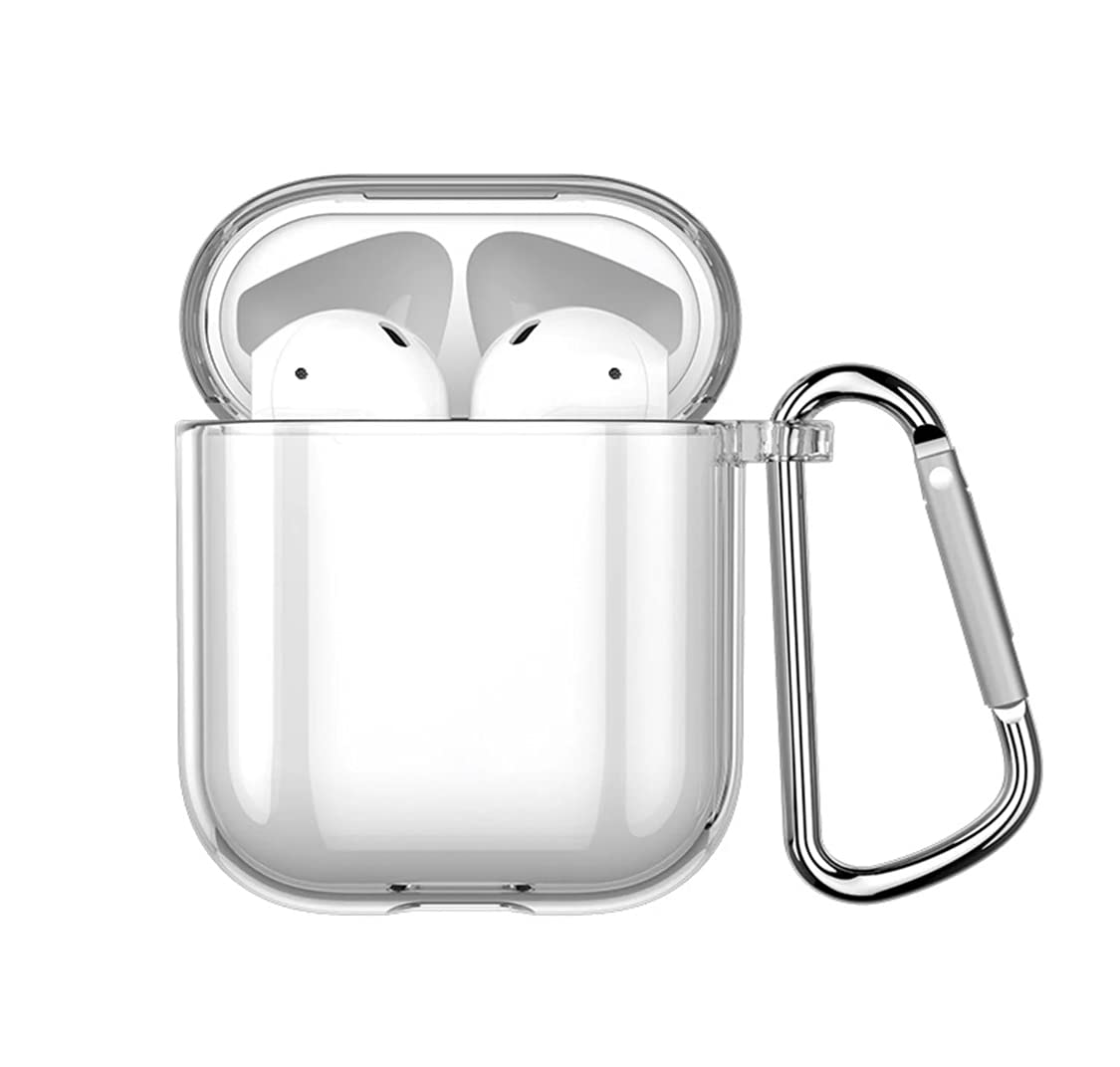 STOPTIMELuxury AirPods Case Clear - Protective - Hard Shell Shockproof Fundas Cover with Keychain (AirPods Case 1/2)