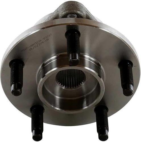 Miniatura 3 de 2 piezas de cubo de rueda y conjunto de cojinetes frontal pulido óxido protegido sin sensor ABS 5 lengüetas HB613239PR, fácil de instalar,