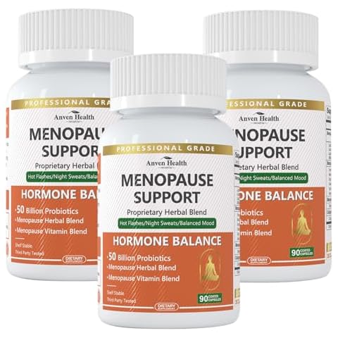 Anven Health Menopause Supplements for Women Menopause Probiotics Relief, Supports Hot Flashes, Night Sweats, Bloating & Gut Health with Herbs, Collagen Peptides, Vitamin B6 & D3 | 270 Veggie Caps Cover