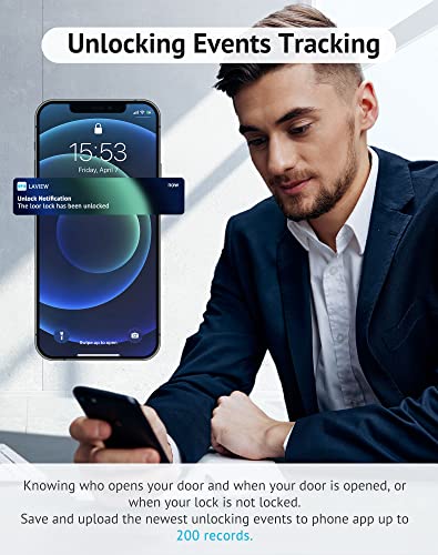 Image of LaView Bluetooth Enabled Door Lock, Wireless & Keyless Entry Smart Door Lock, Alexa and Google Assistant-Enabled Smart Lock, Auto-Lock, Unlock Tracking, LaView App Control, Fits on Most Deadbolts