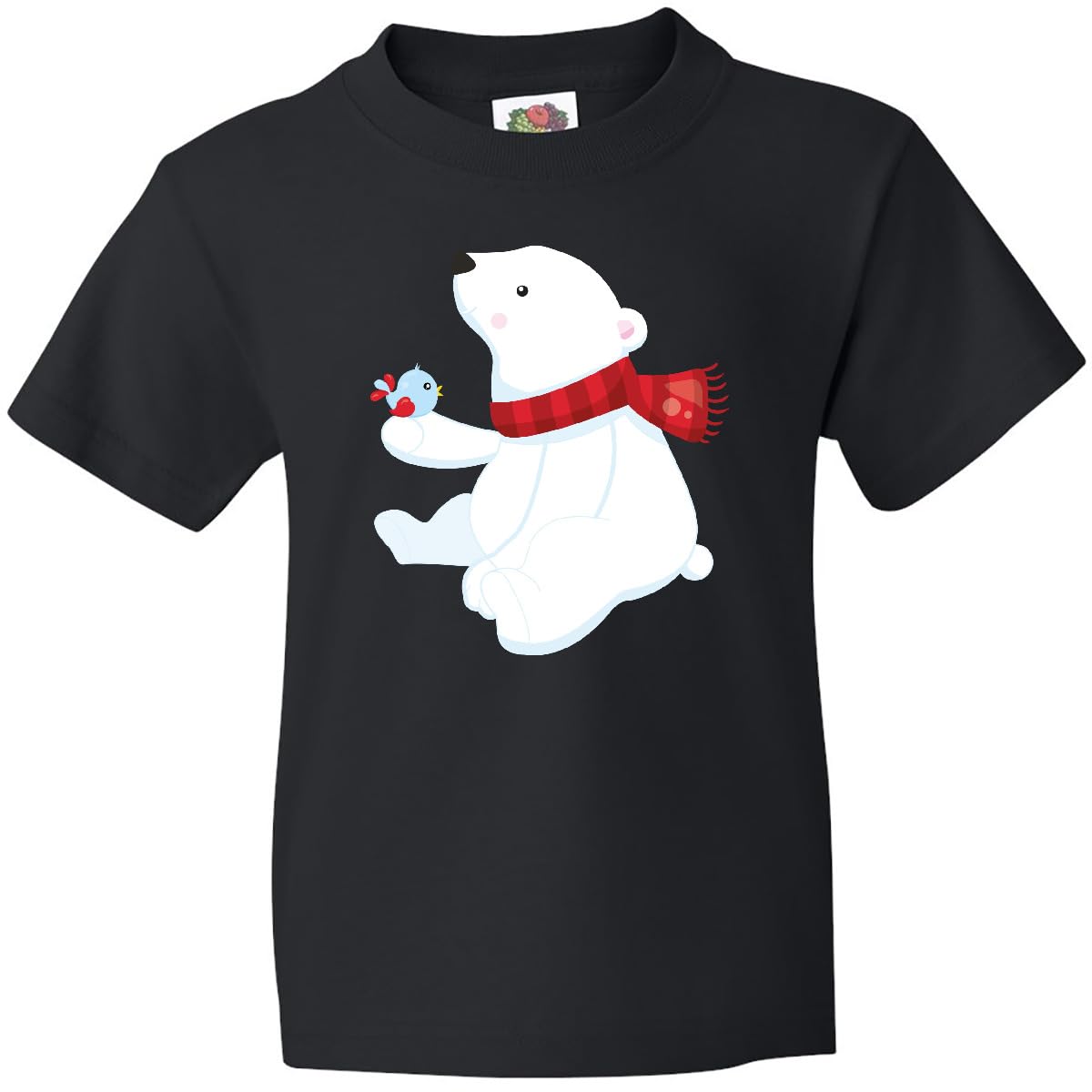 inktastic Polar Bear, Cute Bear, Bear with Scarf, Bird Youth T-Shirt
