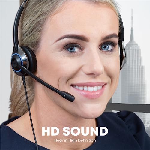 Auriculares para teléfonos Polycom VVX y Mitel con micrófono TruVoice 5