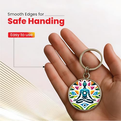 Image of MG | Protective Evil Eye /Spiritual Symbols /Om /Motivational Keychains | Double-Sided Metal Key Ring | Good Luck and devine Charm for Car, Bike, Home & Office