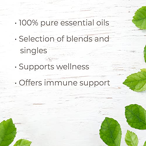 Plant Therapy Wellness Essential Oil Gift Set 10 Ml (1/3 Oz) Each Set Includes: Germ Fighter, Immune-Aid, Respir-Aid, Blues Buster, Eucalyptus And Oregano #TOP2