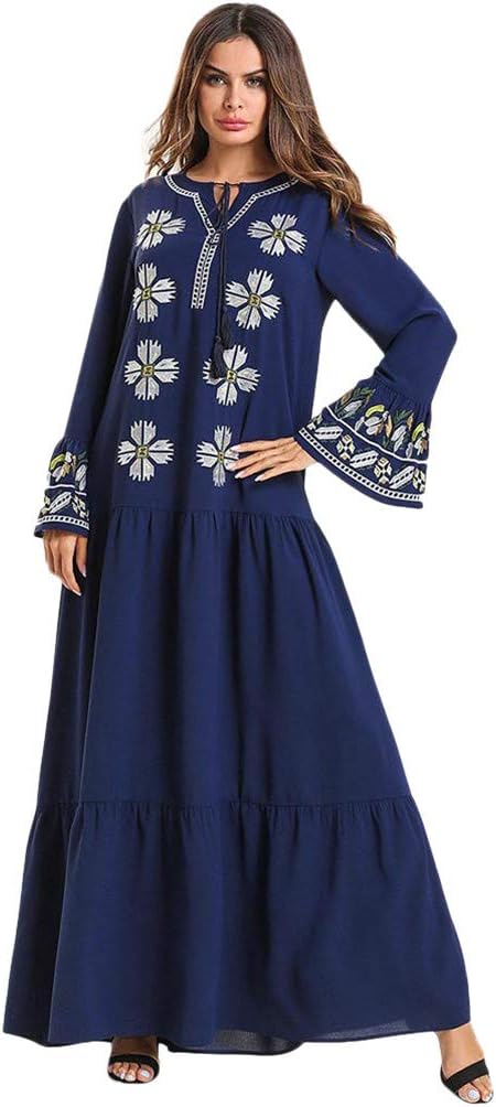 MyBatua Abaya Printed Jilbab Islamic Clothing Maxi Muslim Dress