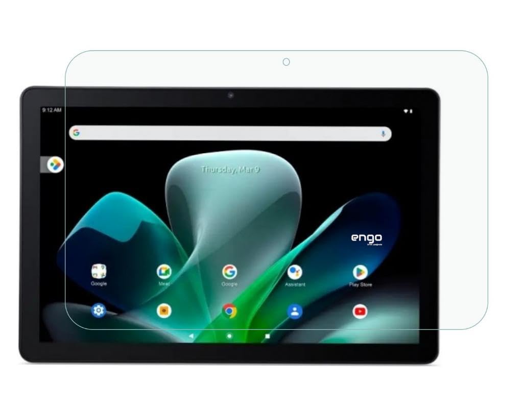 Engo Acer Iconia M10 İle Uyumlu Ekran Koruyucu 9H Temperli Kırılmaz Esnek Nano Cam, Çizilmeye Ve Darbeye Dayanıklı Koruma, HD Şeffaf