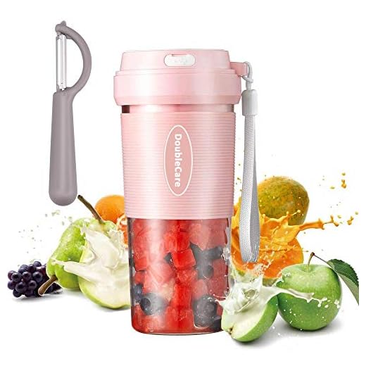 Licuadora portatil, mini licuadoras personales de, taza exprimidora de mano para batidos y batidos, batidora recargable USB de 1400 mAh perfecta para frutas, alimentos para bebes