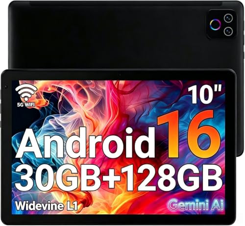 URAO Tablet,10.1' Android Tablet with Octa-core Processor 30GB RAM 128GB ROM HD IPS Touchscreen 8H...