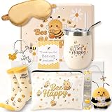 Kitimi Geburtstagsgeschenk für Frauen 9 Stück Bienen Geschenkset Frauen Geburtstag, Aufmunterung Geschenke mit Edelstahlbecher Bienen Puppe Kosmetiktasche für Beste Freunde Schwester Mutter Frau