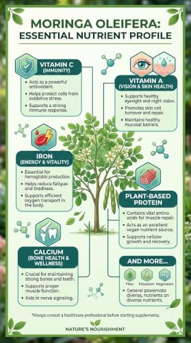 Image of Moringa Tablet 500mg | Moringa Tablet for Detox & Wellness, Immunity, Cholesterol, Digestion & Energy, Rich in Nutrients | 30 Tablets