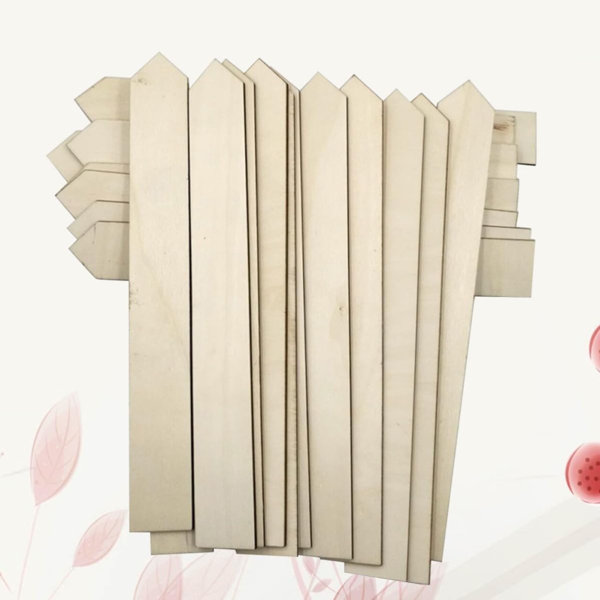 Étiquettes Marqueurs de Jardin Rustiques 24x3cm en Bois 100 pour Plantes pour Potager et Jardin en Plein Air