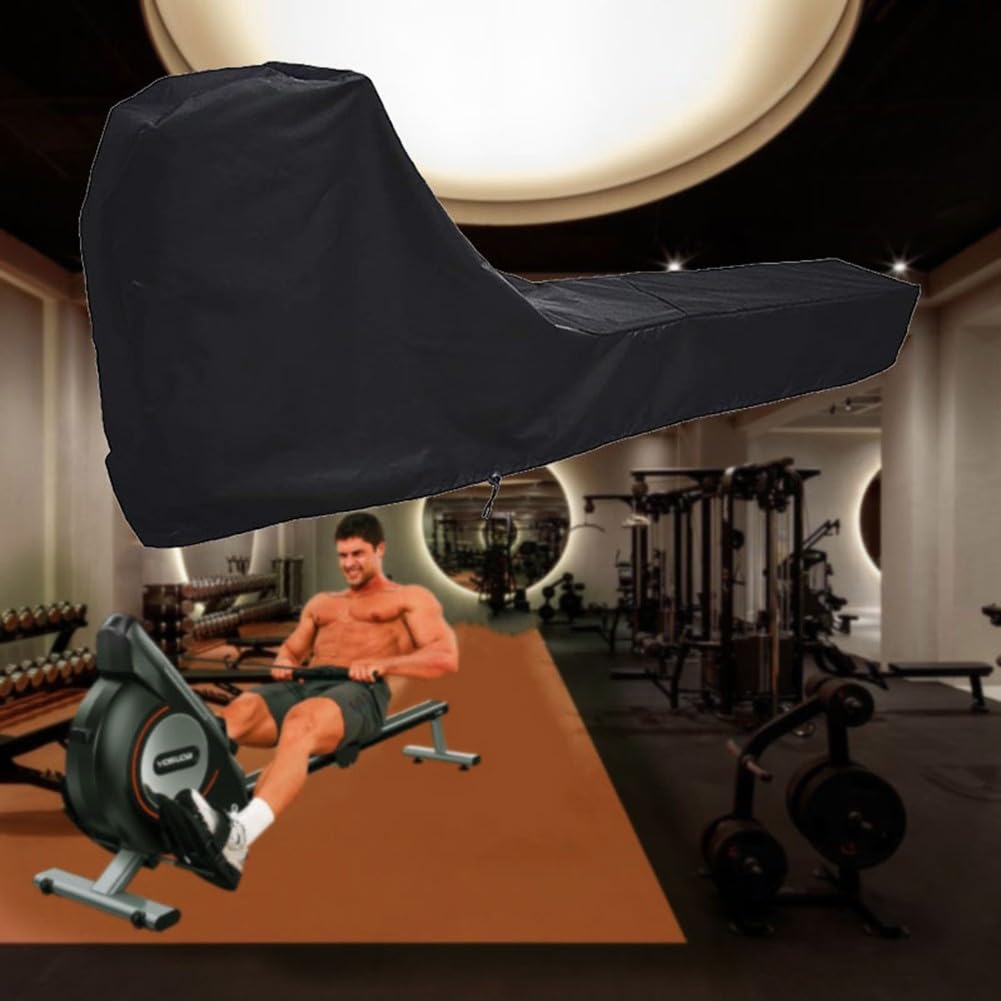 Rudergerät-Abdeckung für Concept 2, 244 x 61 x 101 cm, wasserdichter Staubschutz mit winddichtem Seil, robuster 210D-Oxford-Aufbewahrungskoffer, schwarz