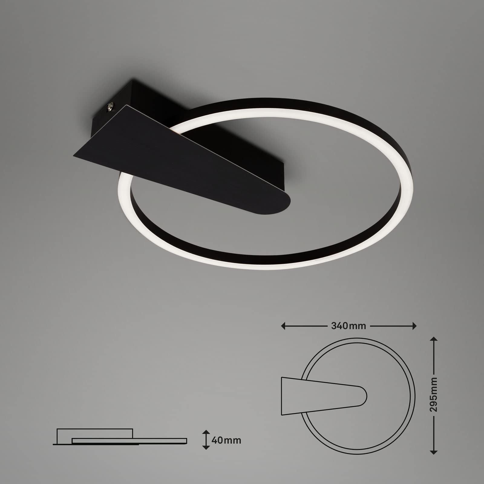 Briloner Leuchten - Plafonnier LED à Intensité Variable Sur 3 Niveaux, Fonction Mémoire, Couleur De Lumière Blanc Chaud, Plafonnier LED Rectangulaire