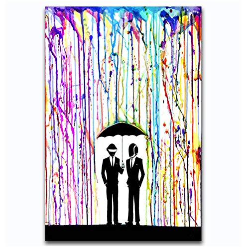 Impression d'art nouveau Daft Punk le weeknd aquarelle Rap Hip Hop musique affiche mur toile décoration-60x80 cm sans cadre