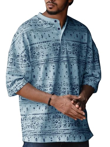 Image of Noble Monk Men Polycotton Solid Regular Kurta || Casual Plain Stylish Shirt for Man || Full Sleeve Band Collar Tshirt for Men || Casual Wear Tshirt for Man