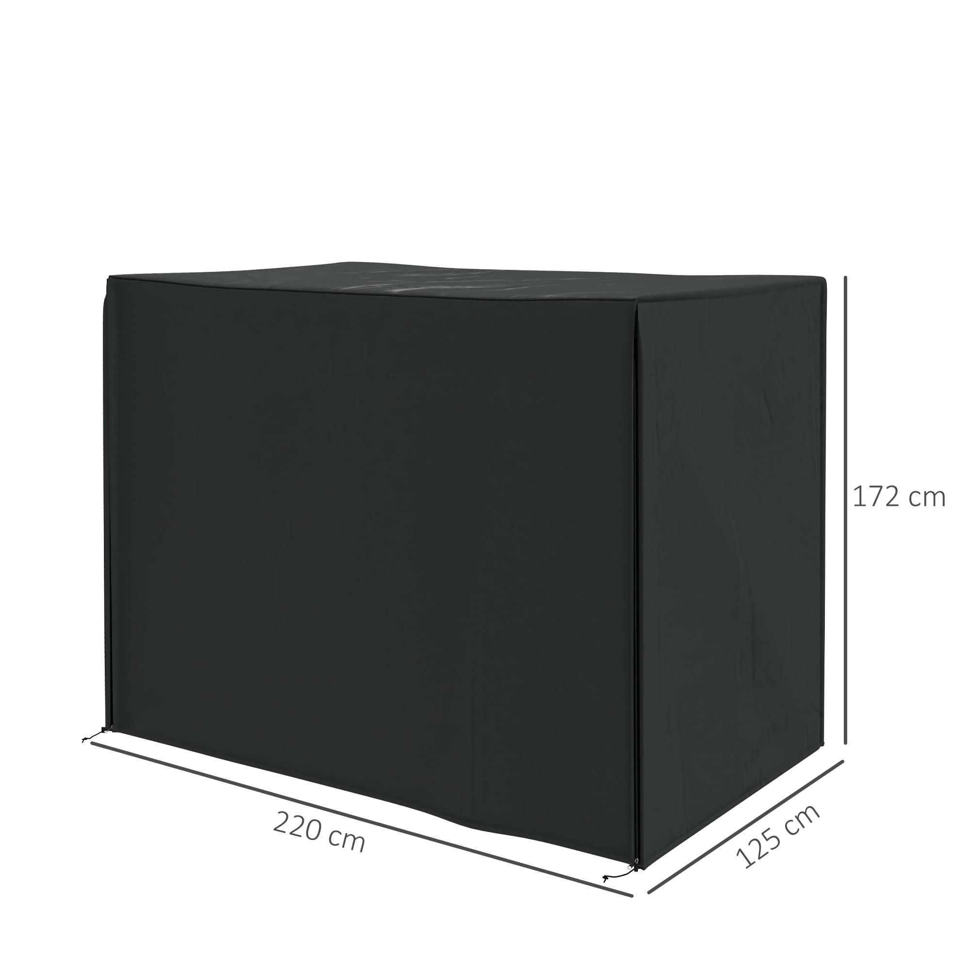 Outsunny Copertura per Dondolo da Giardino 3 Posti, Copertura Dondolo con Telo Impermeabile Anti UV, 220x125x172 cm, Nero