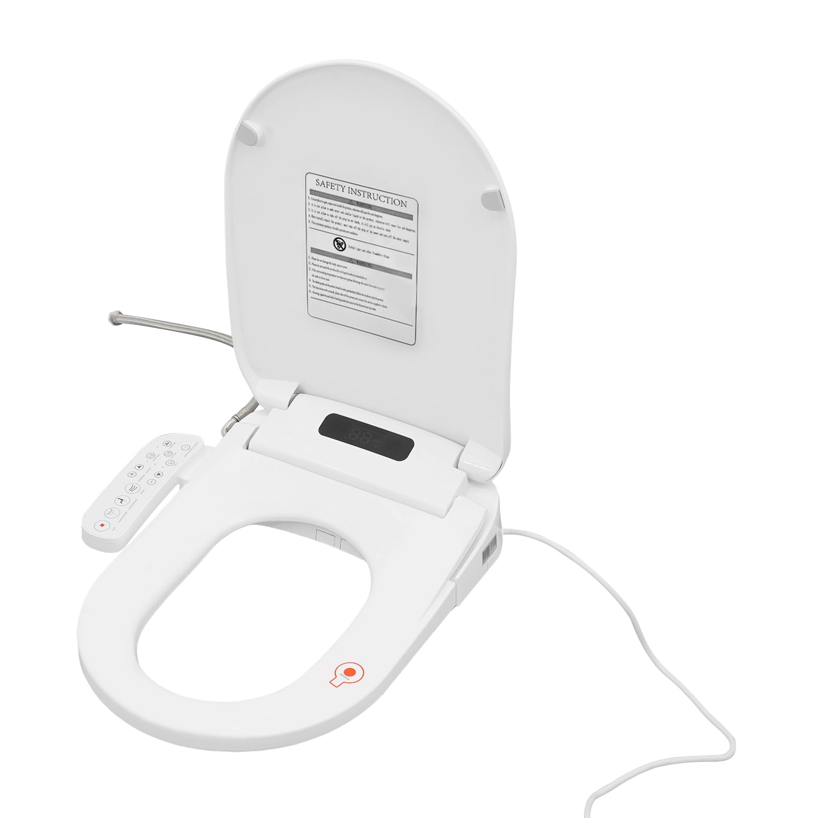 Chelngveo White Bidet Toilet Seat, Electronic Smart Bidet Toilet Seat With Dryer Ipx4, Temperature Controlled Wash, Multiple Wash Methods, Remote Control, Eco Mode (E2300ugp)