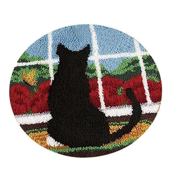 2 Sets Cat Animal Pattern Latch Hook Rug Kits with Tools DIY Home Ornaments|Crafts | Needlecrafts & Yarn | Rug Making | Latch Hooking-image-16
