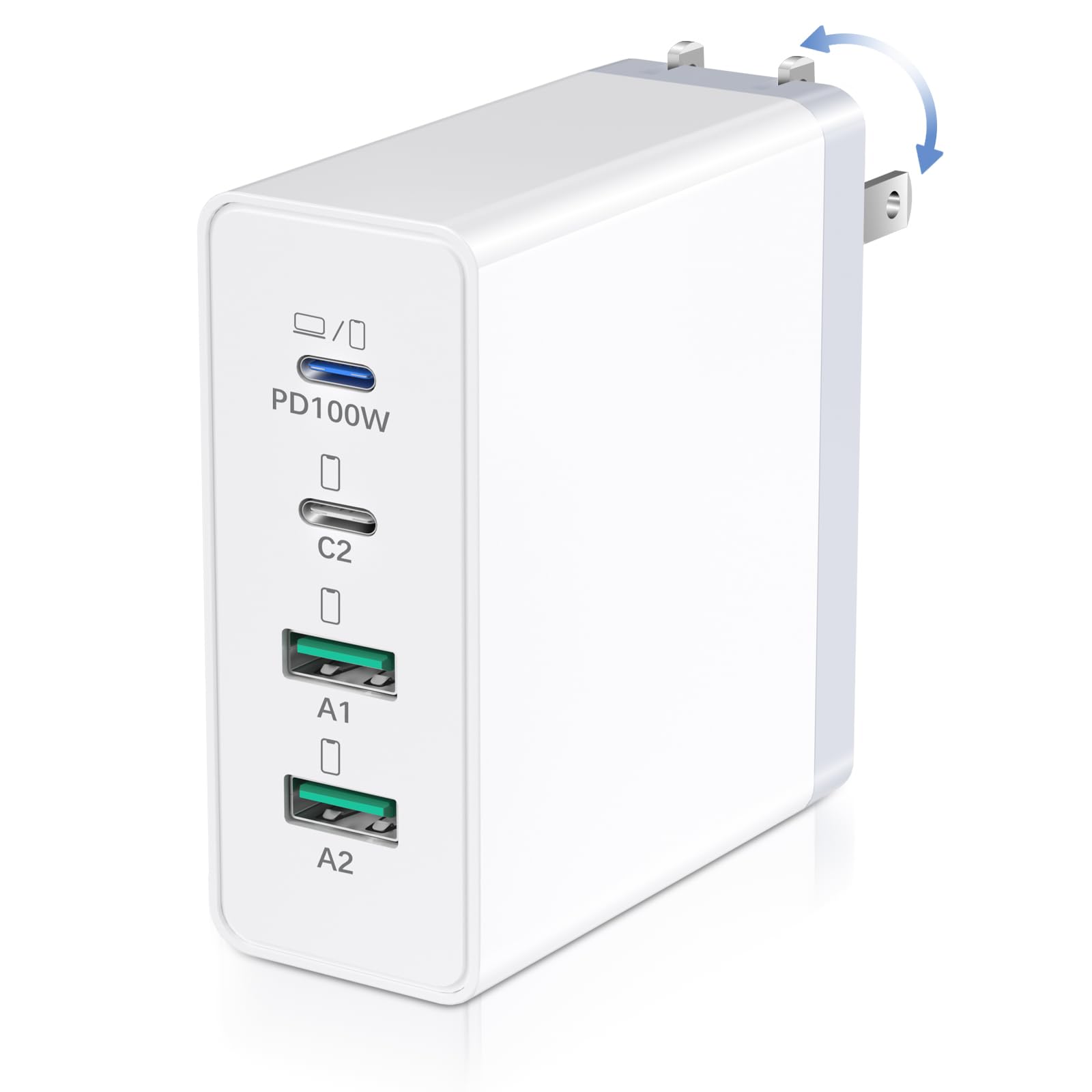 OKRAY Cargador de pared rápido de 4 puertos de 120 W