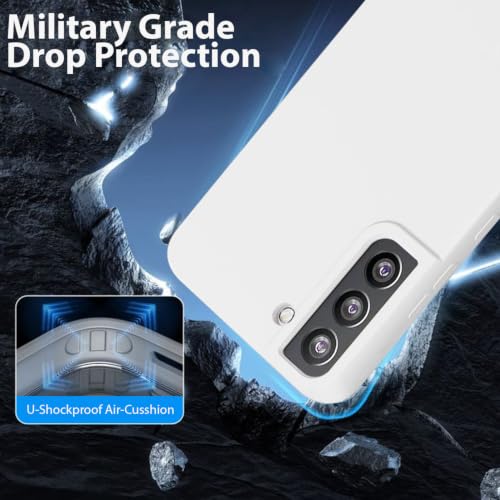 Image of LIRAMARK Liquid Silicone Soft Back Cover Case for Samsung Galaxy S21 Plus (White)