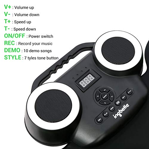 Electronic Drum Kit 9 Pads Roll-up Practice Drum Set for 8h Playing With Built-in Speaker, Headphone, USB MIDI Jack for Kids, Teens, and Adults Beginner, Best Birthday Gift