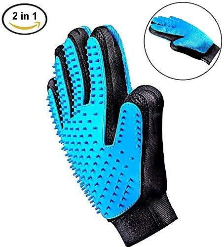 [Professional Edition]2-in-1 Pet Grooming Glove,Puppy Dog Cat Hair Remover Gloves,Pet Bathing Brush, Massage Comb for Dog Cat Horse And Most Pets Deshedding Brush