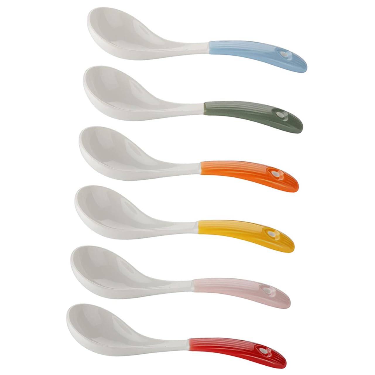 VALICLUD 6piezas Cucharas Soperas De Cerámica Para Cocina Portátiles y Reutilizables Para Gachas De Avena y Sopas El Hogar