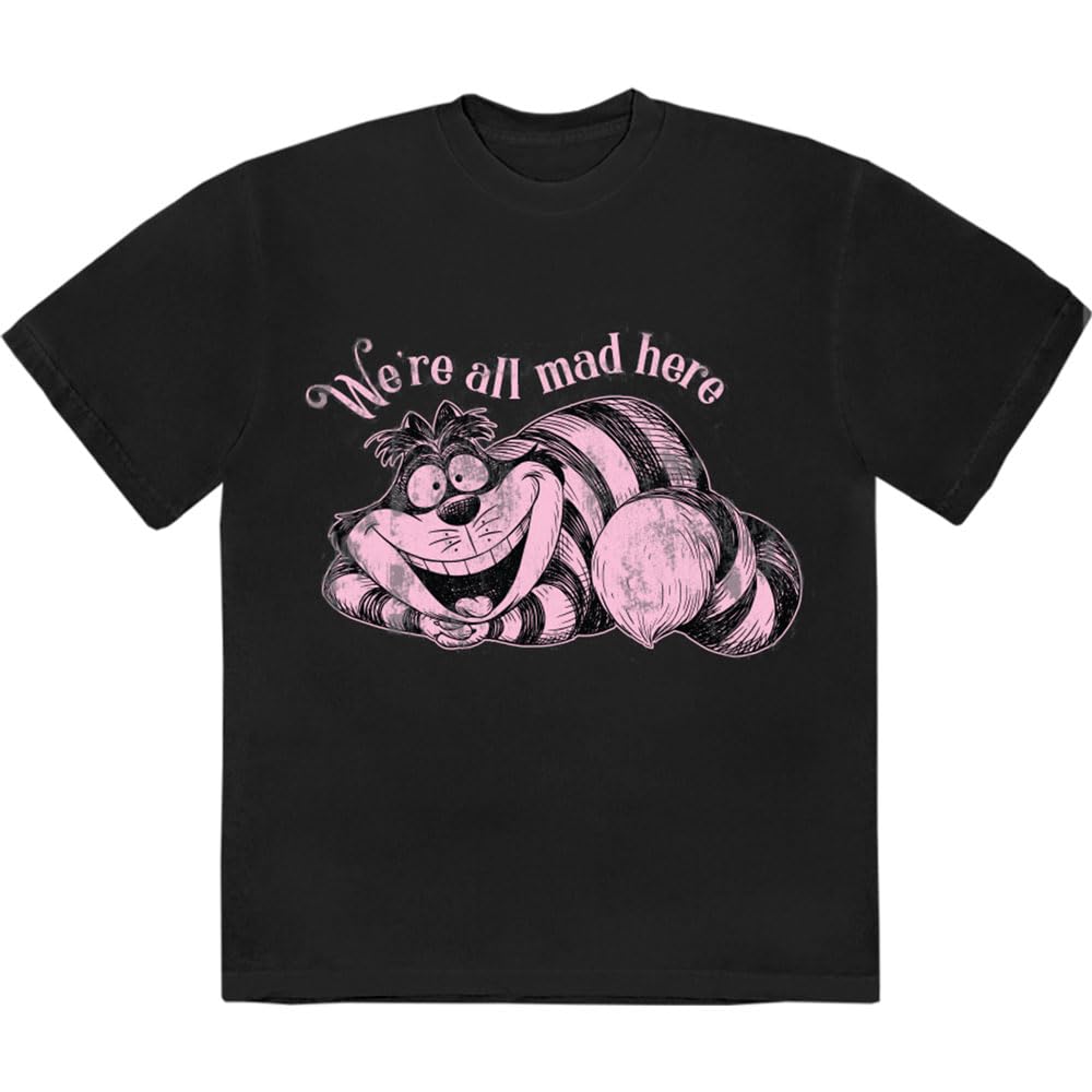 Rock Off officially licensed products Alice in Wonderland We're All Mad Here T Shirt L Black