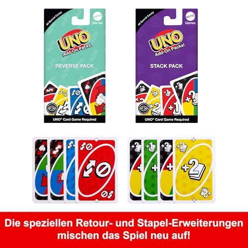 Mattel Games UNO Kartenspiel mit Zwei Erweiterungssets und Sammelmetalldose für Kinder, Erwachsene und Familienspieleabende. 2 bis 10 Spieler, JCV60 – Bild 4