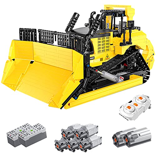 Bulokeliner Technik Fernsteuerung Bulldozer Bausteine, 1866+ Stück RC Bulldozer Klemmbausteine mit Motoren, Kompatibel… – Bild 3