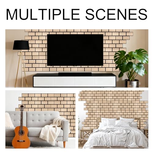 Image of WoveN SounD Brick Acoustic Panels, Natural Oak, 16 Pack, 16x12 in | Self-Adhesive, Peel and Stick, NRC 0.95, Seamless Brick, Refined Sound, Home, Studio, Office, Theater