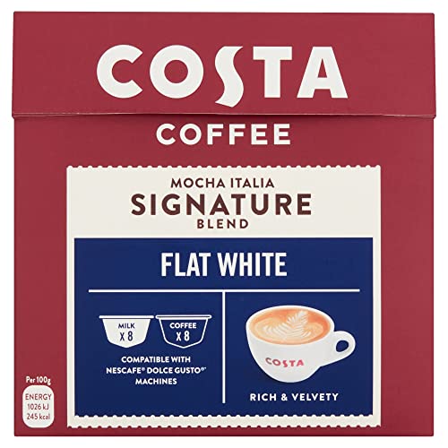 Costa Coffee Nescafe® Dolce Gusto® Compatible Pods (Pack of 3, Total 48 Pods) (Flat White)