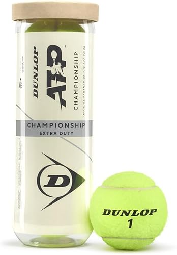 Miniatura 3 de Dunlop ATP Championship - Pelotas de tenis (elige entre trabajo extra, servicio regular o alta altitud)  3 latas de pelota en paquetes múltiples