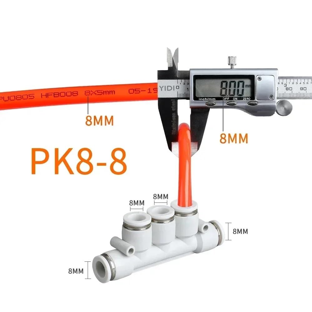 5 szt. PKG PK złącze kolektora szybkozłączka węża powietrza 12 10 8 6 4 rura pneumatyczne złącze wtykowe 4 mm 6 mm 8 mm 10 mm 12 mm (PK10-10)