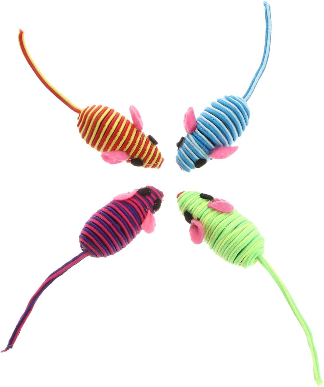 12pcs Cat Mouse Toys for Indoor Cats, Rope Mice Toy Kitten Interactive Teaser Pet Teeth Grinding Chew for Small Medium Large Pet, Random Color