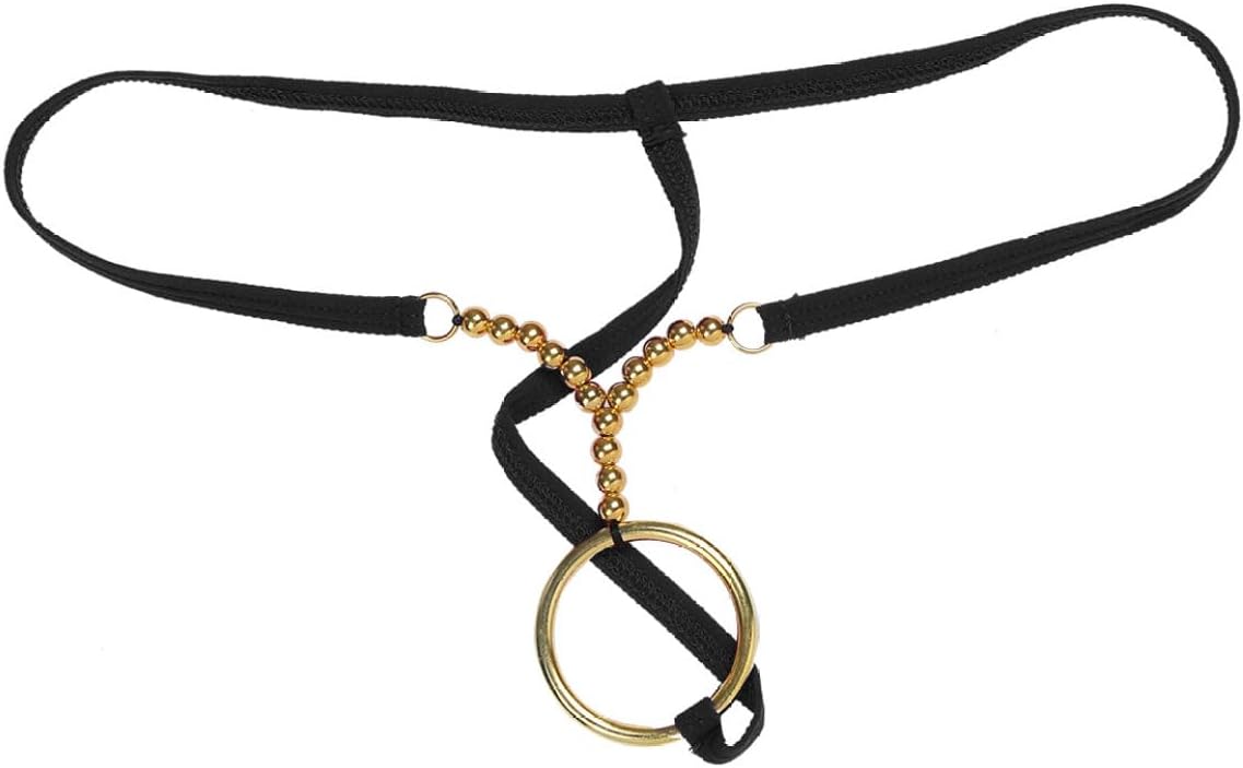 Mens G Strings Thongs with O Rings Beads T Back Lingerie Mini Underwear Underpants Nightwear