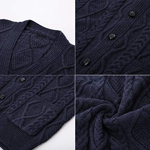 Image of PJ PAUL JONES Mens Cable Knit V Neck Sweater Vest Button Up